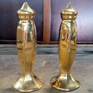 Gold Painted Vintage Salt and Pepper Shakers